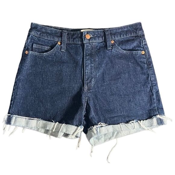 Universal thread vintage midi dark denim jean shorts size 4/27 - Picture 1 of 12